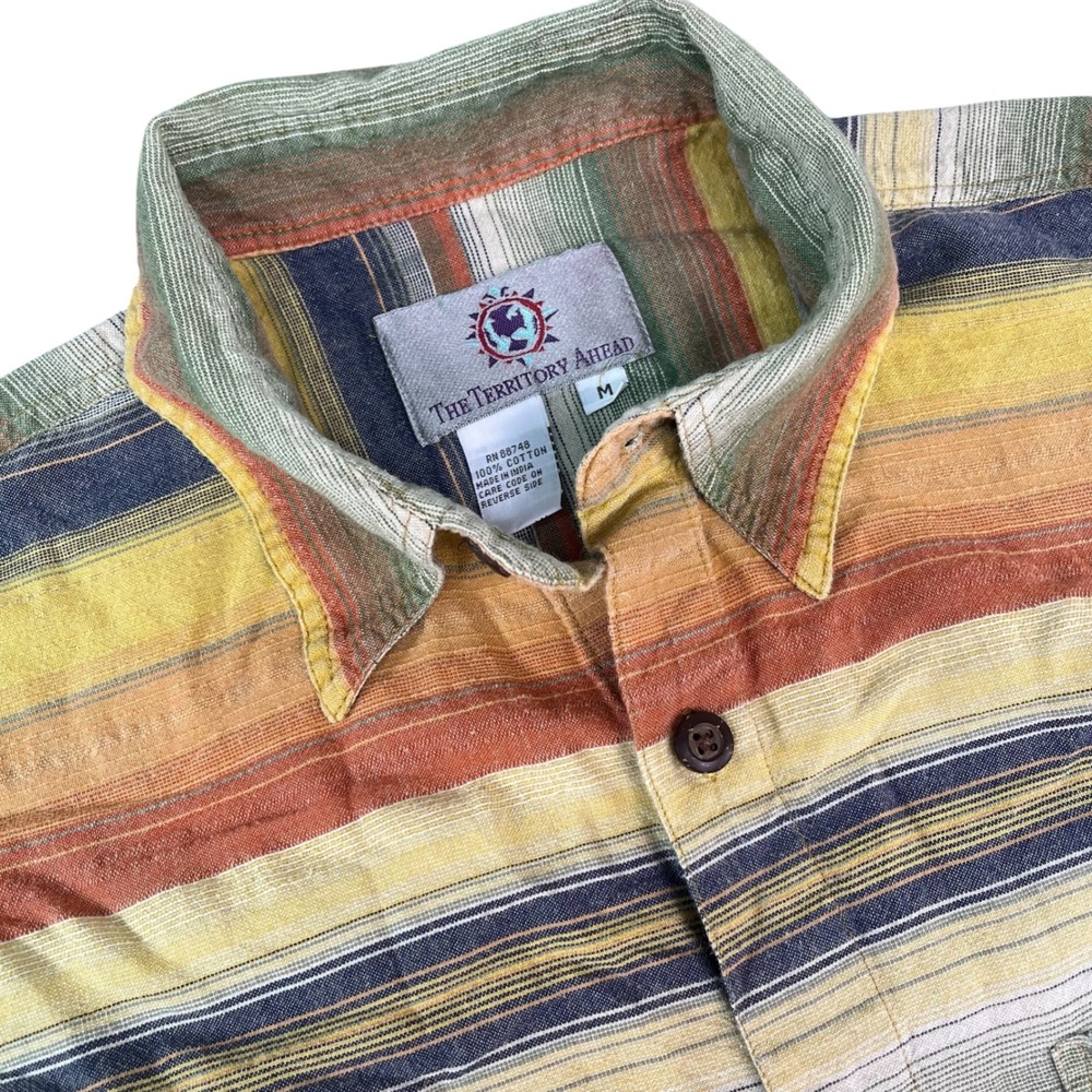 The Territory Ahead Men's Medium Cotton Striped Short Sleeve Button Down Shirt